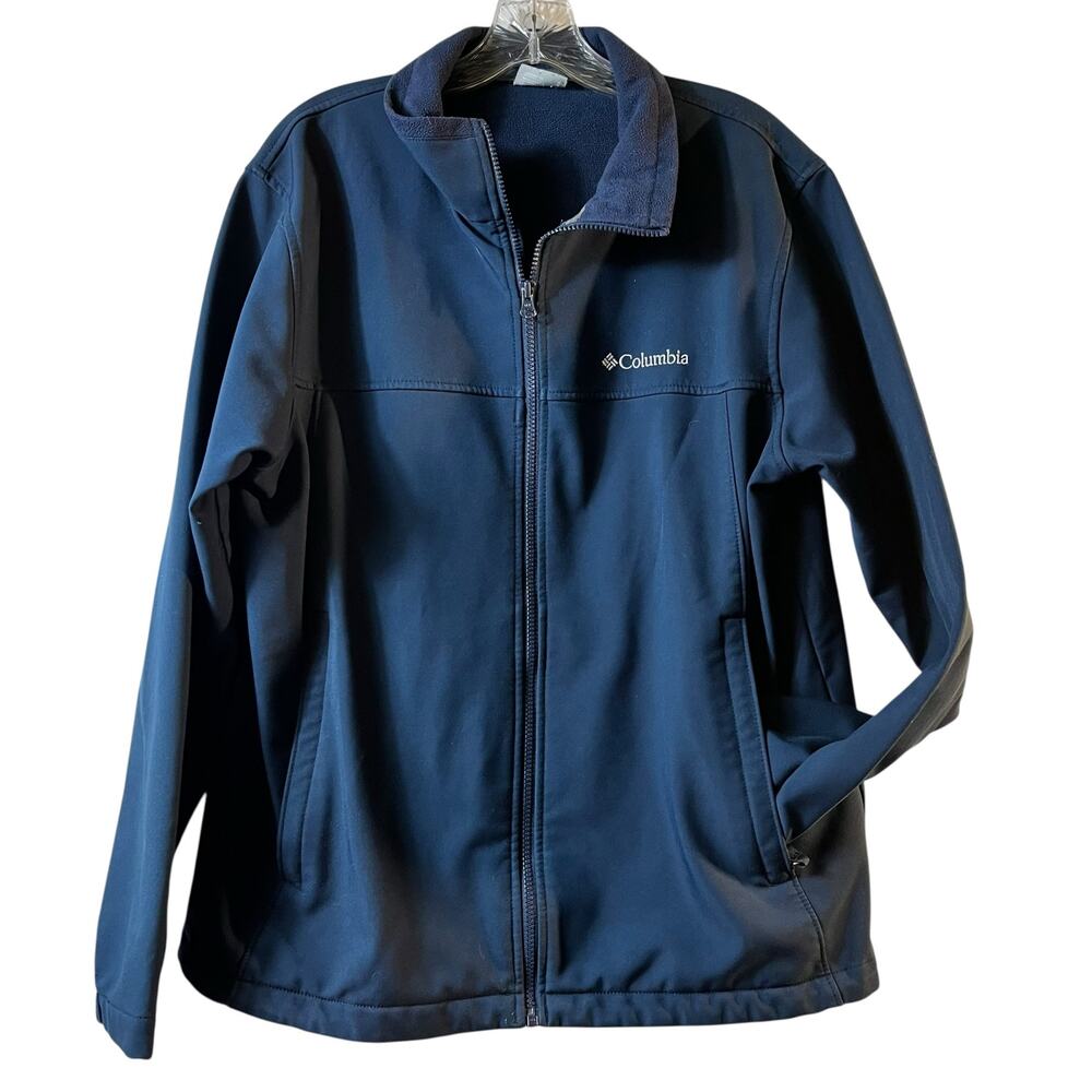 Columbia Men Full ZIp Navy Blue Jacket EUC Large (2960)